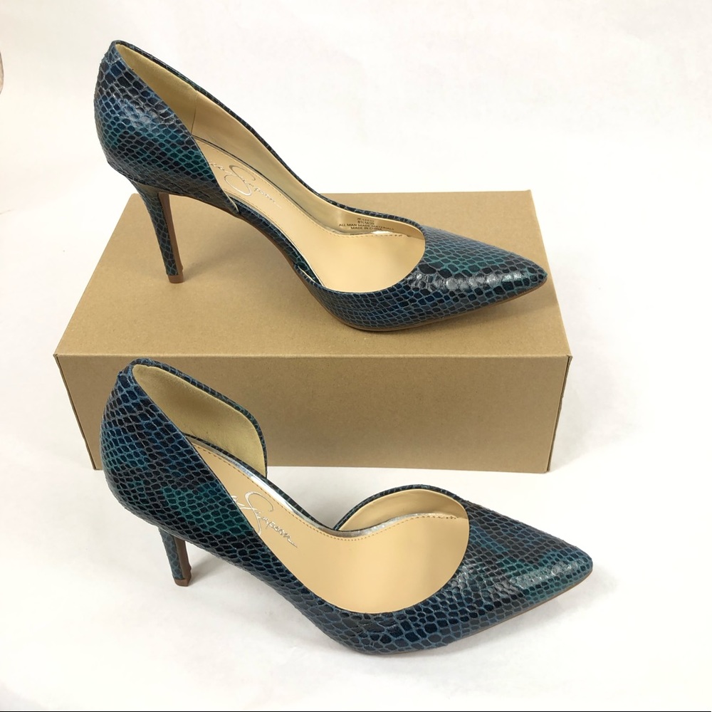 Jessica Simpson Leesy Womens Python Pump Heels